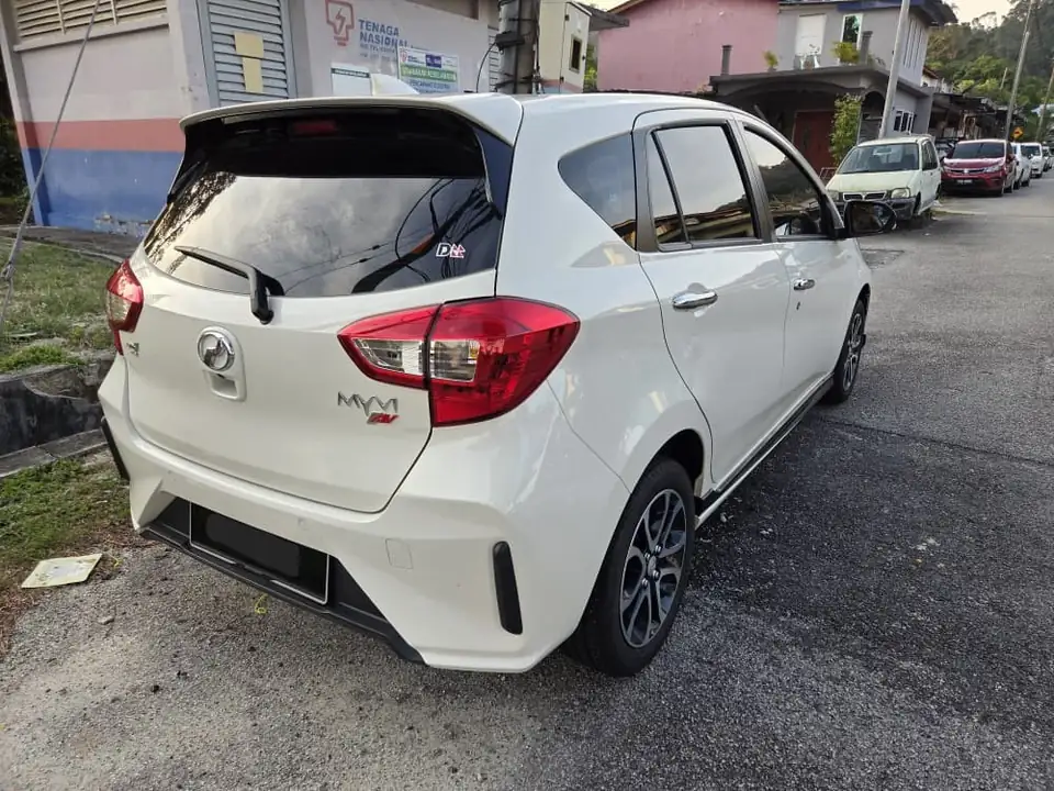 Perodua Myvi, rear three-quarter view