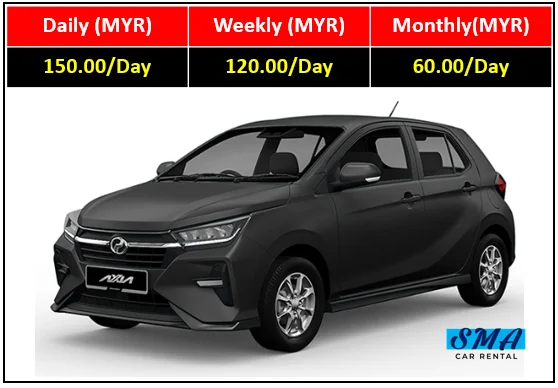 Perodua Axia G2 car rental Kuantan