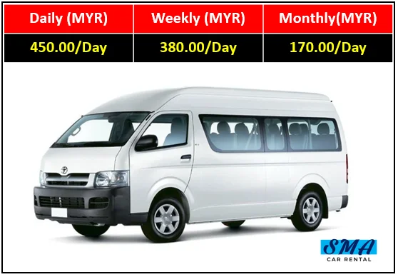Toyota Hiace van rental Kuantan